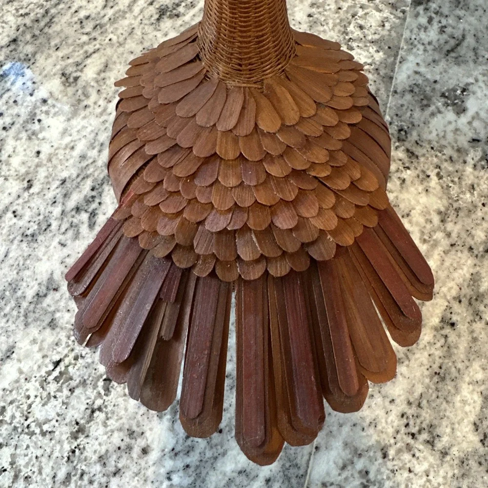 Rooster Wicker Rattan Handmadr Removable Adjustable RARE 70s Vtg